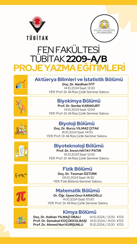 Fakültemizde TÜBİTAK 2209-A/B Proje Yazma Eğitimleri Gerçekleştirildi
